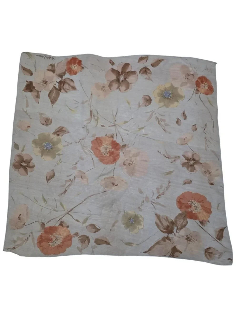Vintage Ralph Lauren Rectangular Floral Silk Scarf 30